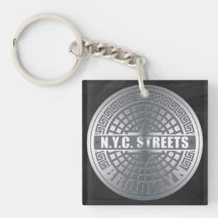 Manhole Covers Brooklyn Keychain