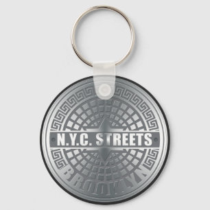 Manhole Covers Brooklyn Keychain