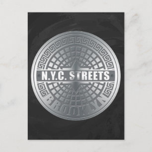 Manhole Covers Brooklyn Postcard