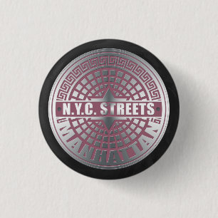Manhole Covers Manhattan 1 Inch Round Button