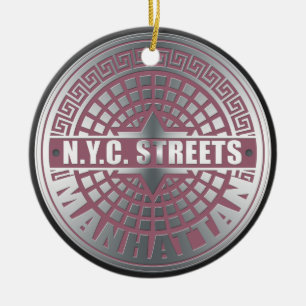 Manhole Covers Manhattan Ceramic Ornament