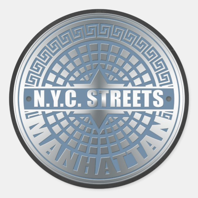 Manhole Covers Manhattan Classic Round Sticker (Front)