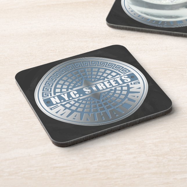 Manhole Covers Manhattan Coaster (Left Side)