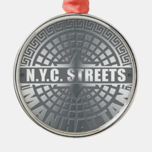 Manhole Covers Manhattan Metal Ornament