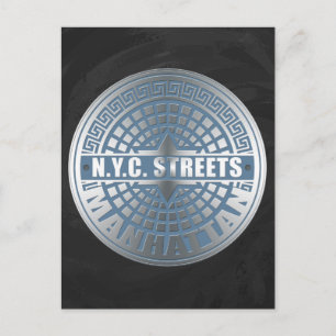 Manhole Covers Manhattan Postcard