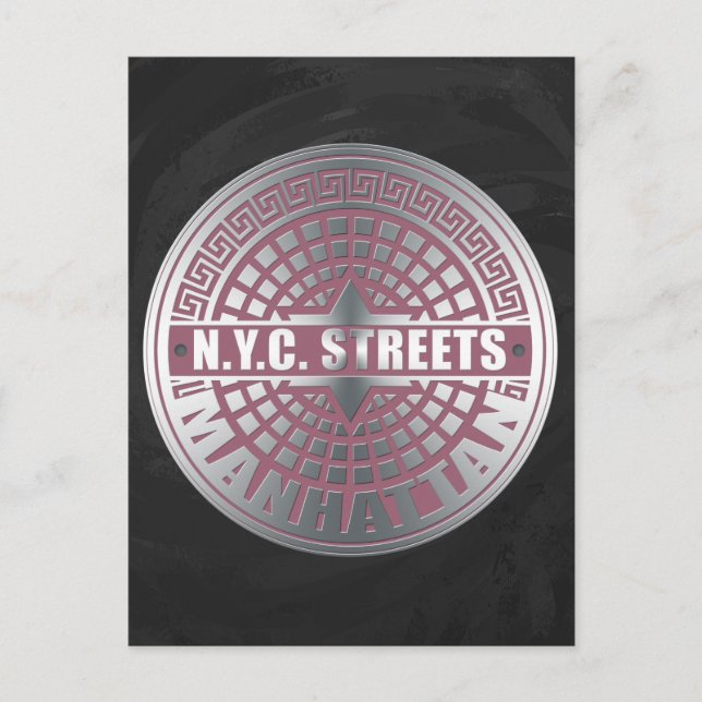Manhole Covers Manhattan Postcard (Front)