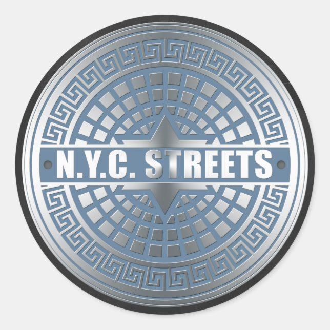 Manhole Covers NYC Classic Round Sticker (Front)