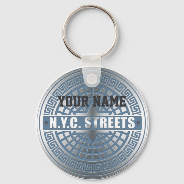 Manhole Covers NYC Keychain (Front)
