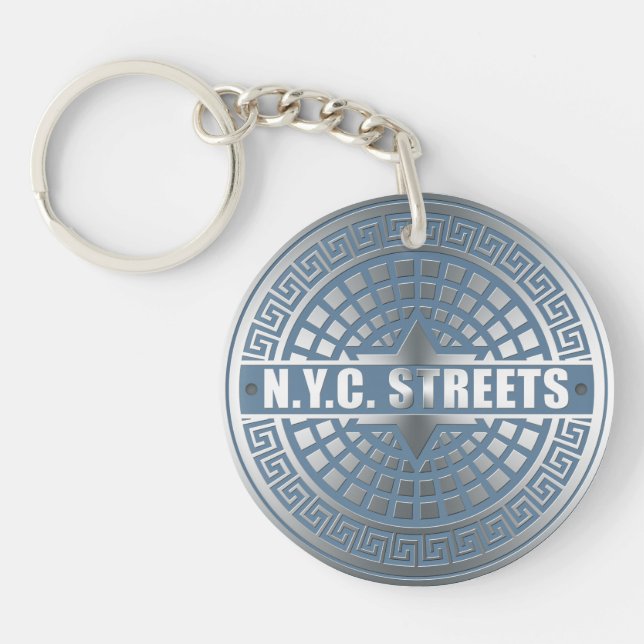 Manhole Covers NYC Keychain (Front)