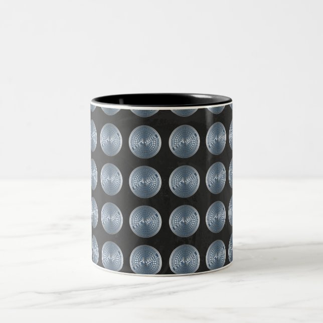 Manhole Covers NYC Two-Tone Coffee Mug (Center)