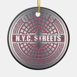 Manhole Covers Queens Ceramic Ornament