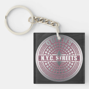 Manhole Covers Queens Keychain