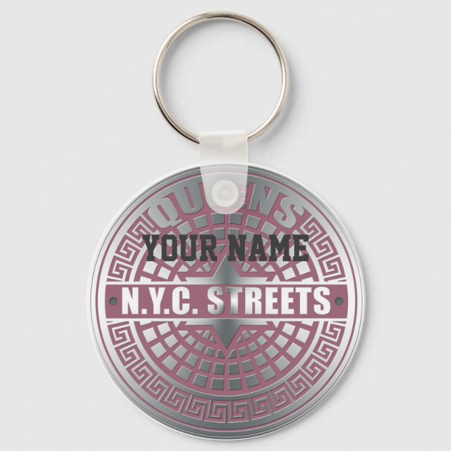 Manhole Covers Queens Keychain (Front)