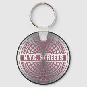Manhole Covers Queens Keychain