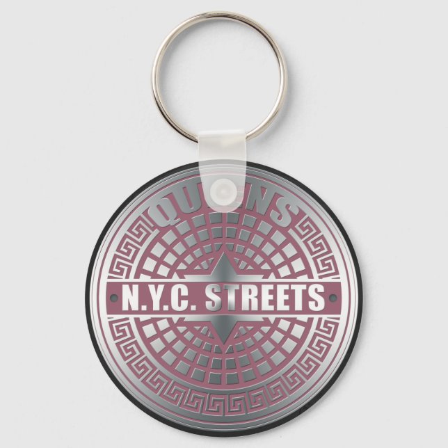 Manhole Covers Queens Keychain (Front)