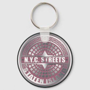 Manhole Covers Staten Island Keychain