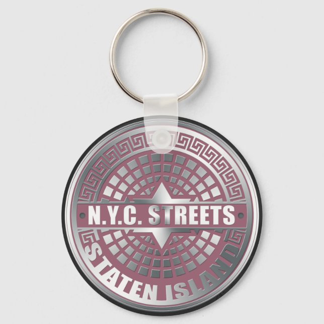 Manhole Covers Staten Island Keychain (Front)