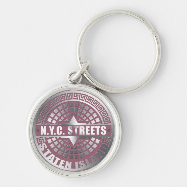Manhole Covers Staten Island Keychain (Front)