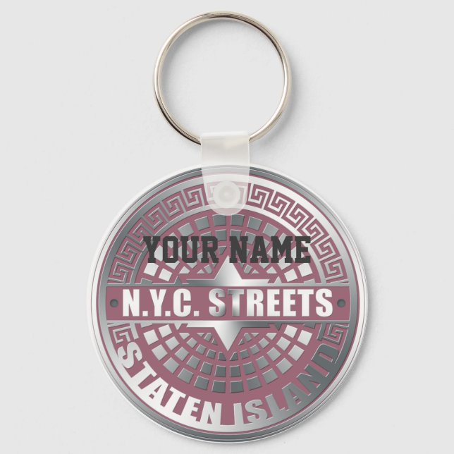 Manhole Covers Staten Island Keychain (Front)