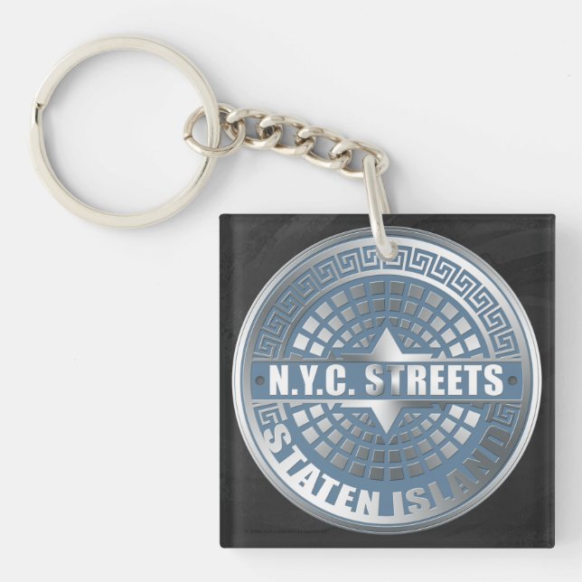 Manhole Covers Staten Island Keychain (Front)