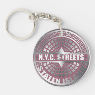 Manhole Covers Staten Island Keychain