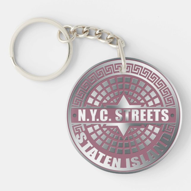Manhole Covers Staten Island Keychain (Front)