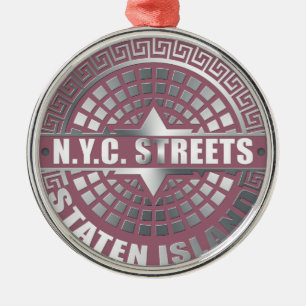 Manhole Covers Staten Island Metal Ornament
