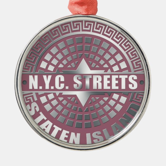 Manhole Covers Staten Island Metal Ornament (Front)