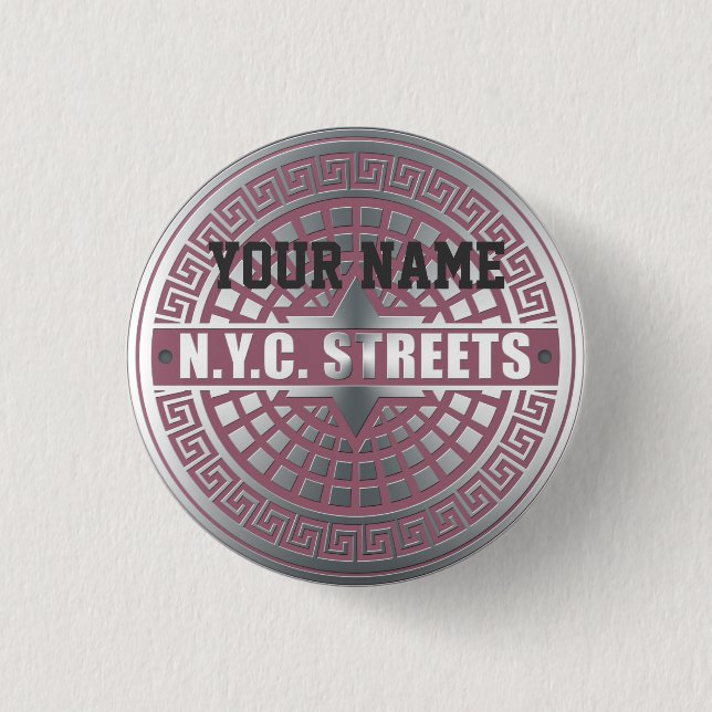 Manhole CoversNYC 1 Inch Round Button (Front)