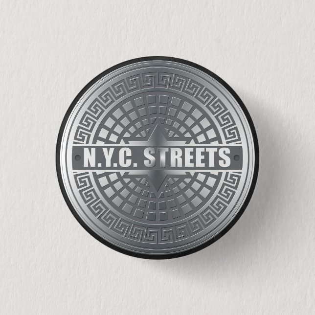 Manhole NYC 1 Inch Round Button (Front)