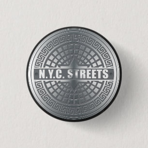 Manhole NYC 1 Inch Round Button