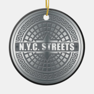 Manhole NYC Ceramic Ornament