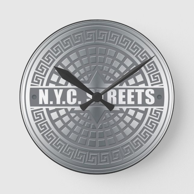 Manhole NYC Round Clock (Front)