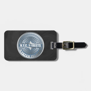 Manhole Staten Island Blue Luggage Tag