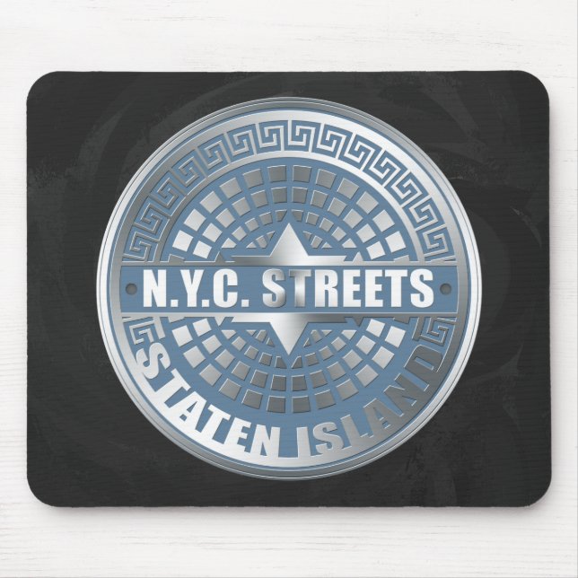Manhole Staten Island Blue Mouse Pad (Front)