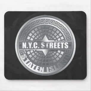 Manhole Staten Island Grey Mouse Pad