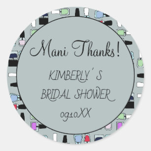 Mani thanks nailpolish classic round sticker