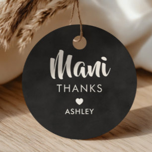 Mani Thanks Tag, Manicure Kit Gift Tag, Chalkboard Favour Tags
