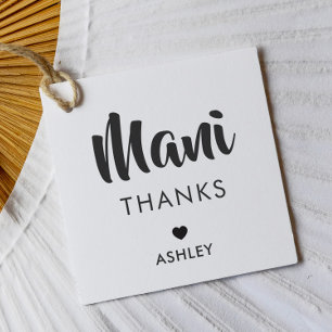 Mani Thanks Tags, Manicure Kit Gift Tag, Kraft Favour Tags