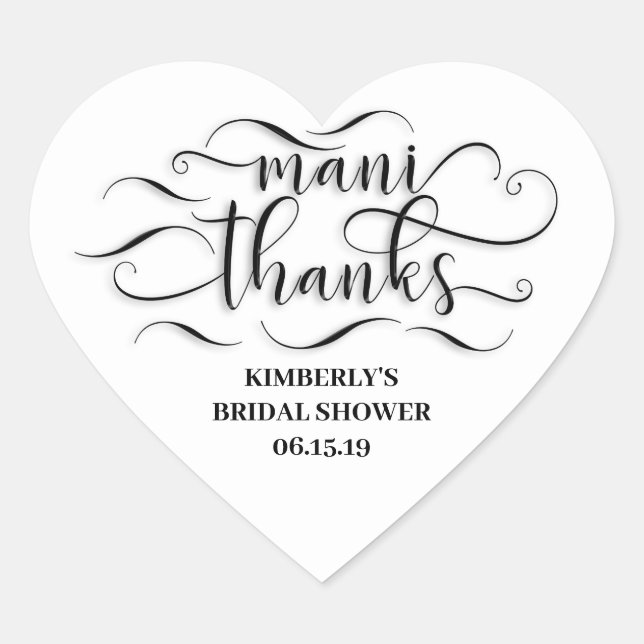 Mani Thanks - Thank You Heart Sticker (Front)