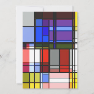 Manic Mondrian Style Retro Colour Composition Holiday Card