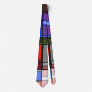Manic Mondrian Style Retro Colour Composition Tie