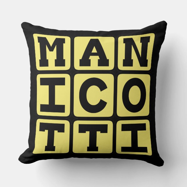 Manicotti, Cheesy Pasta Dish Throw Pillow (Front)