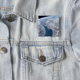 Manicouagan Crater And The St. Lawrence River 2 Inch Square Button