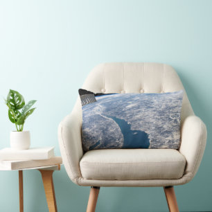 Manicouagan Crater And The St. Lawrence River Lumbar Pillow