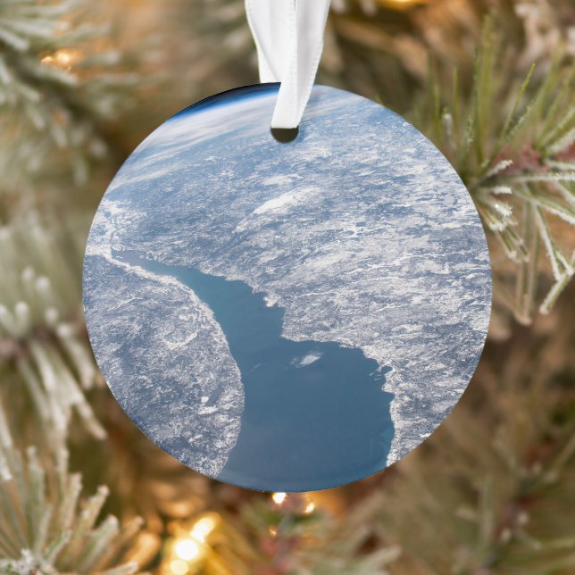 Manicouagan Crater And The St. Lawrence River Ornament (Tree)