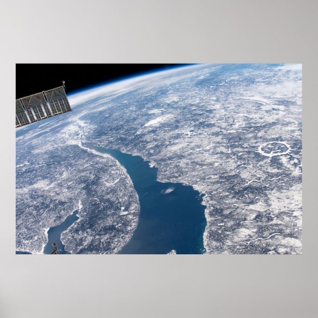 Manicouagan Crater And The St. Lawrence River Poster (Front)