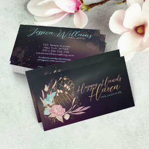 Manicure Hands and Flowers - Watercolor Business Card