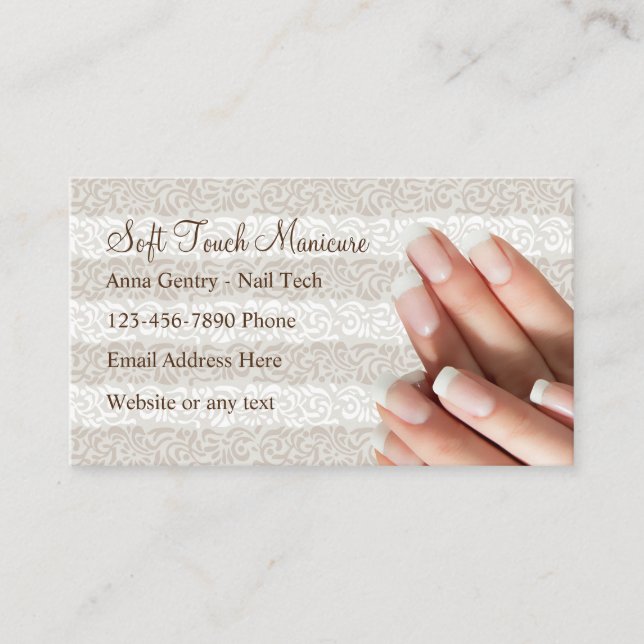 Manicure Nail Tech Business Cards (Front)