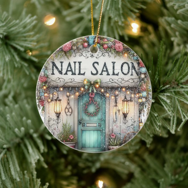 Manicure Nail Technician Ceramic Ornament (Tree)